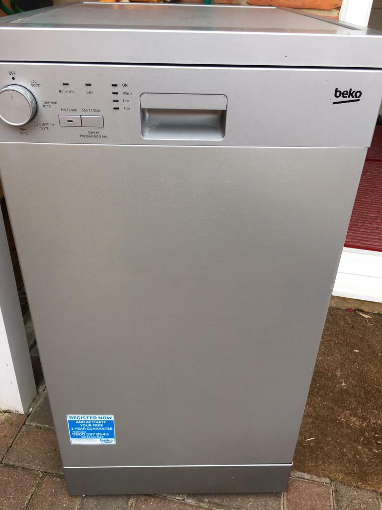 beko slimline dishwasher silver